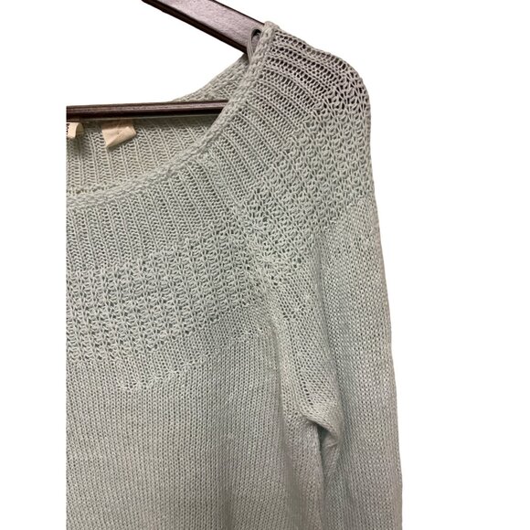 Anthropologie Moth Women's Sweater Linene Blend Mint Green Knit  Size Small - Picture 2 of 8